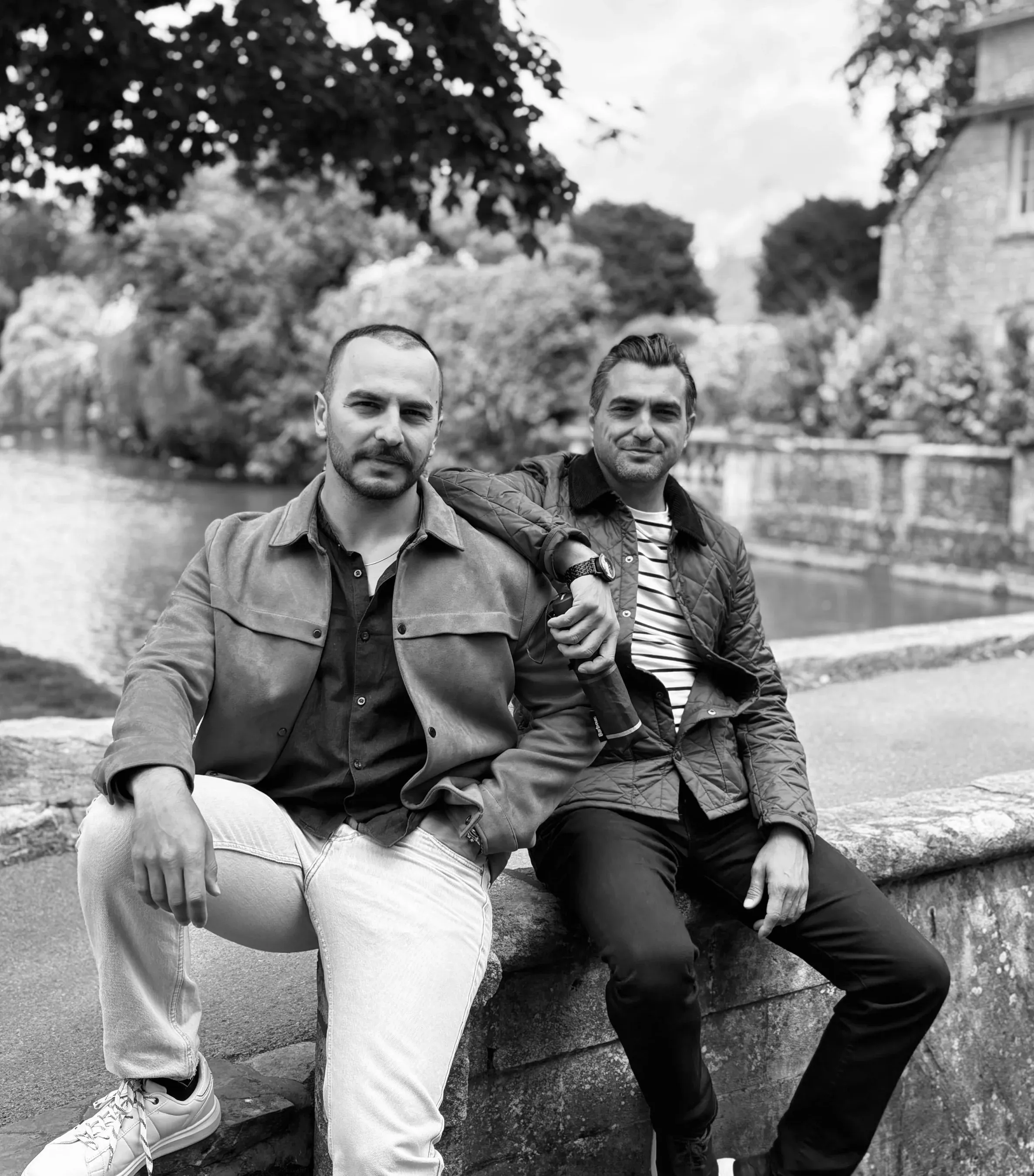 The Sir Green founders photographed outdoors by the river